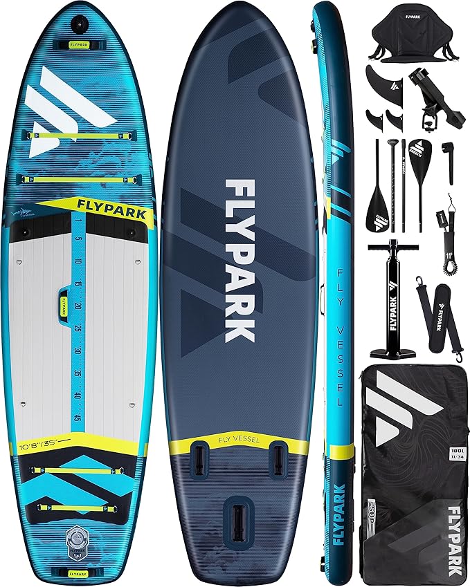 Extra Wide SUP board ,yellow line Inflatable paddle board