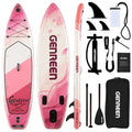 Genreen Inflatable Stand Up Paddle Board with SUP Accessories, 11ft Fishing Paddle Boards for All People of All Skill Levels