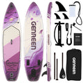 Genreen 11FT Inflatable Stand Up Paddle Board，Wide Sup with Premium Accessories, Fishing Blow Up Paddleboard for Youth & Adults