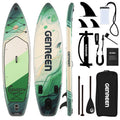 Genreen 11ft Inflatable Stand up Paddle Board, Fishing Paddle Board with SUP Accessories for Youth & Adults