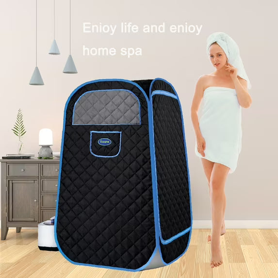 Genreen Sport 1-Person Portable Steam Sauna Tent, 1000W&2.2L Home Spa with Foldable Chair & Remote Control for Relaxation