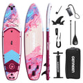 Genreen 11' Premium Inflatable Fishing Paddle Board, Stand up Paddle Board with SUP Accessories for Youth & Adult