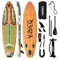 Genreen Sport Inflatable Stand Up Paddle Board All Around, 11' x 35" x 6", 400 lb Capacity, With Premium SUP Accessories