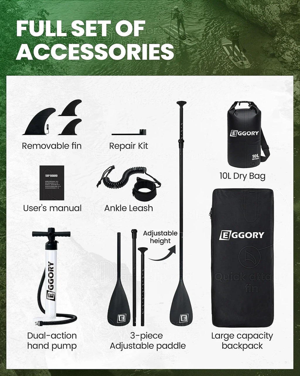 Max 200 kg SUP Board Paddle Board Thick Inflatable Stand Up Paddle SUP Board Set for Sports Rowing Backpack Spool Leash Premium SUP Board Set 335 cm Surfboard SUP Adult Paddle Board